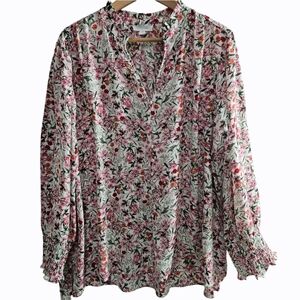 Cythnia Rowley Floral Print Women's Boho Blouse